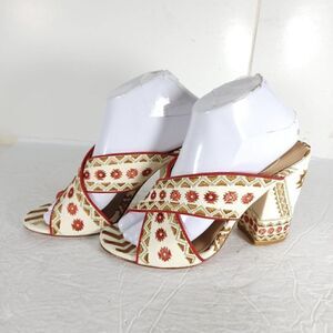 ASH Women's Adel 38 US7-7,5 Multicolor Embroidered Chunky Heels Mule Sandals